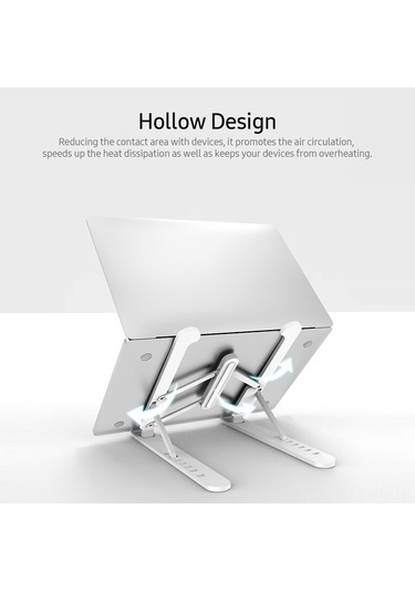 Fastbuy 17 İnç Altı Laptop Tabletler İçin Yükseklik Ayarlanabilir 7 Seviye Katlanabilir Soğutucu Stand Abs+alloy - Pembe