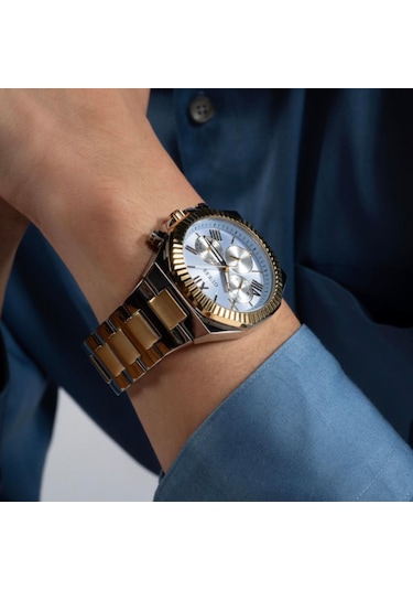 Guess Gugw0703g3 Altın Kaplama Mavi Kadran Erkek Kol Saati