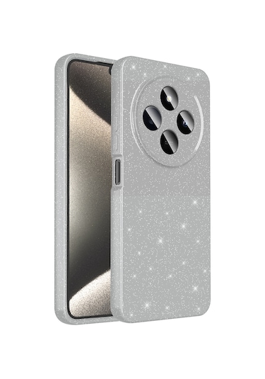 Redmi 14c 4g Kılıf Kamera Korumalı Simli Lüks Tchs Koton Kapak - Siyah Siyah