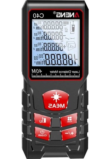 Pazly C40 Lazer Mesafe Ölçer 40m/131ft 6 Fonksiyonlu Alan/hacim/pisagor/çift Pisagör/sürekli Ölçüm