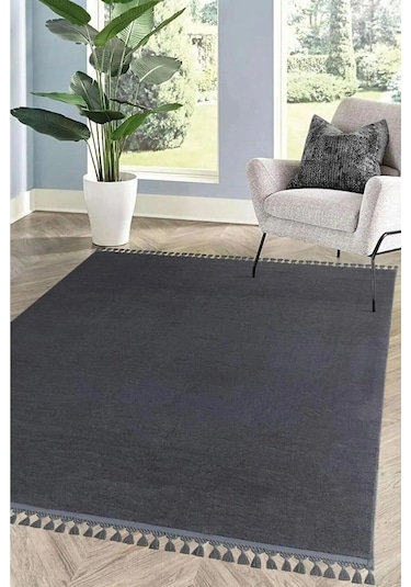 Saraz Halı Comfort Puffy Peluş Halı Salon Koridor Mutfak Banyo Halısı 40x60antrasit Antrasit