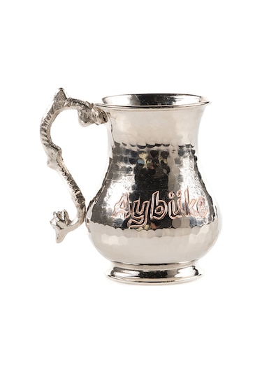 Dmt Copper Gaziantep Bakırdan El Çekiç Dövmesi İsimli Kupa Bardak Hediyelik İsme Özel 1,0mm 1 Adet Gümüş