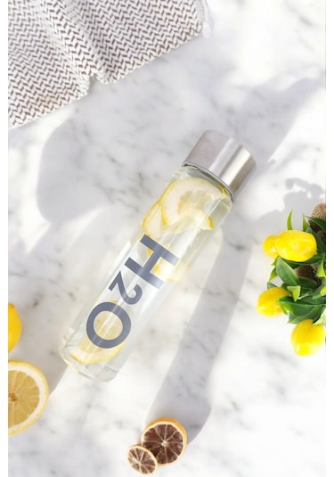 Digithome H2o Metal Kapaklı Cam Matara Gri - H2o81454 C1-1-18