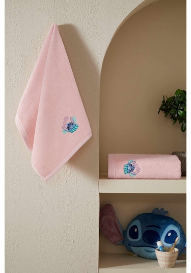 Özdilek Stitch Disney Lisanslı 2'li Havlu Set Mercan