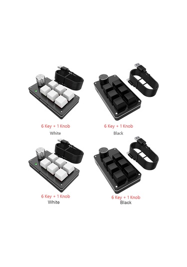 Yunboo Tek Elle Kullanılabilir Rgb Aydınlatmalı Mini Mekanik Klavye - 6 Tuş + 1 Düğme