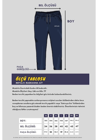 MMetalic Siyah-Antrasit-Lacivert-Gri Arka Cepli Etiket Detaylı Düz Paça Erkek Içi Pamuklu 4'lü  Eşofman Altı