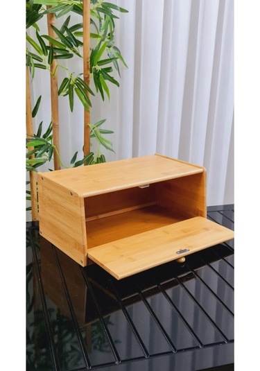 Bambu Ekmek Dolabı Kapaklı Ekmek Kutusu 7236 Ahşap