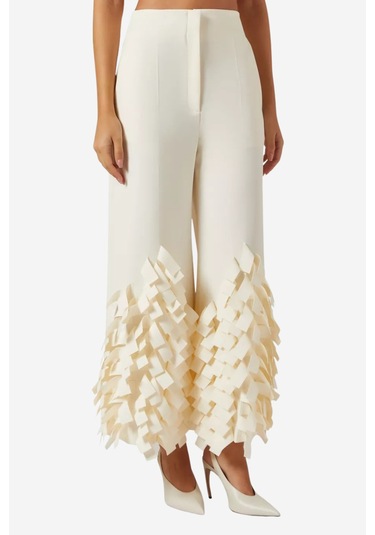 Awake Rectangle Fringe Culotte Pantolon Krem