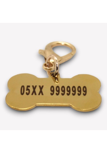 Caramelos Çelik Metal Köpek Künyesi Gold