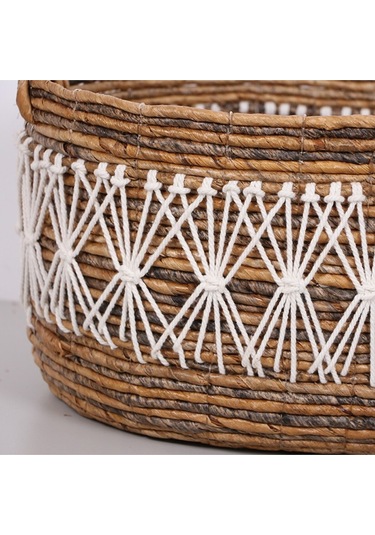 Ürgüp 40x34x31 Cm. Doğal Abaka El Yapımı Oval Sepet L Bej