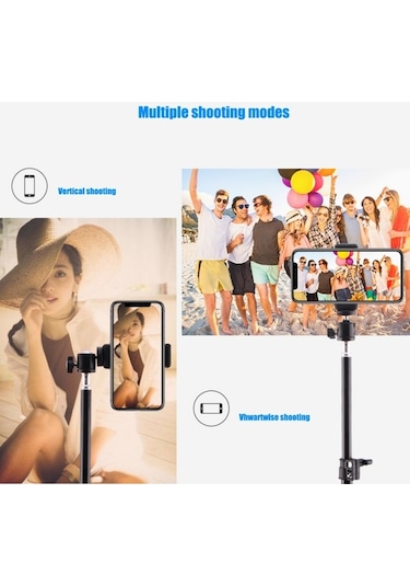 Pazly Stüdyo Tripod, Led Selfie Işığı, Zemin Braketi, Cep Telefonu Tutucu