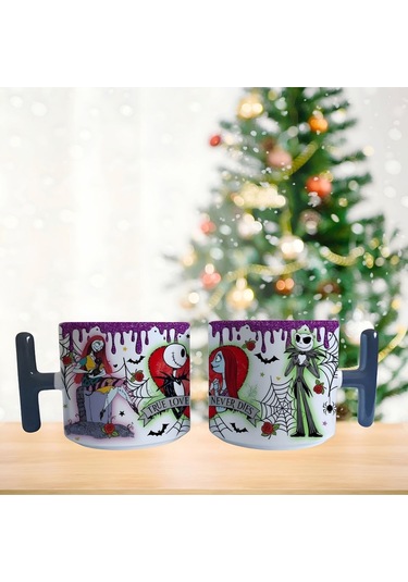 Noel Öncesi Kabusu Jack Ve Sally Porselen Fincan / Kupa -mug 194 Beyaz