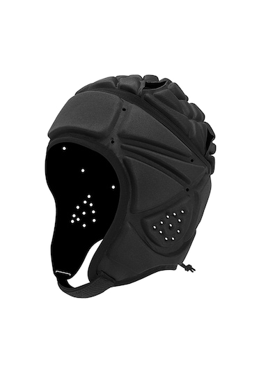 Geeroyoo Gençlik Yumuşak Ragbi Kaskı Çocuklar İçin Ayarlanabilir Futbol Ve Futbol Başlığı Hafif Koruyucu Spor Kaskı Siyah Siyah