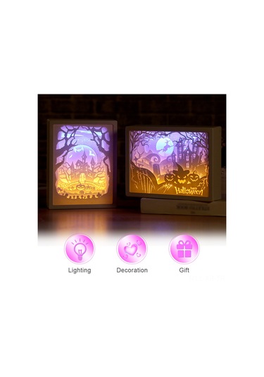 Xiyyadms 3d Kağıt Oyma Gece Lambası - Led Işıklı Dekoratif Masa Lambası Diğer