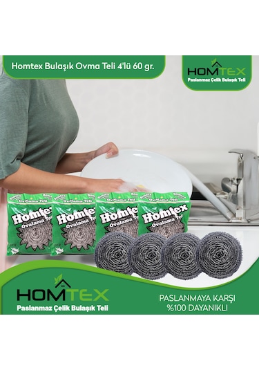 Homtex 60 Gr Endüstriyel Bulaşık Ovma Teli 10 Lu Paket