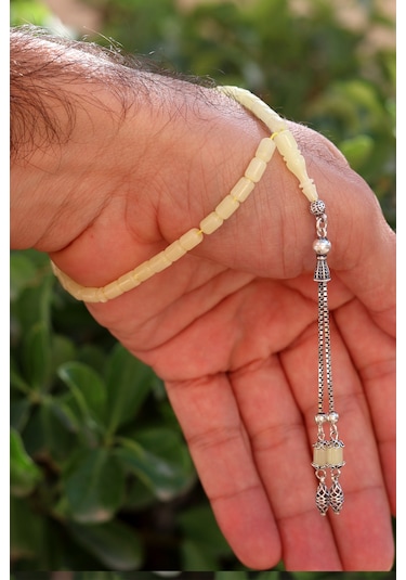 Gümüş Püsküllü Minik Boy Kapsül Kesim Ukrayna Damla Kehribar Tesbih 201024758