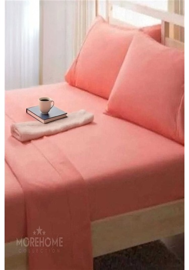 More Home Çift Kişilik Lastikli Çarşaf Seti + 2 Yastık Kılıfı Gül