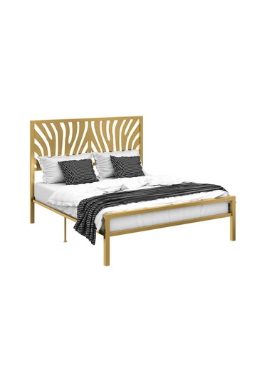 Lazer Kesim Çift Kişilik Metal Karyola