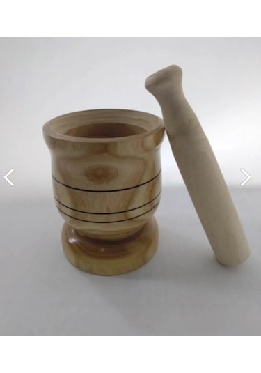 Havan-desenli Büyük Boy Ahşap Dövecek Havan 14cm X 11cm