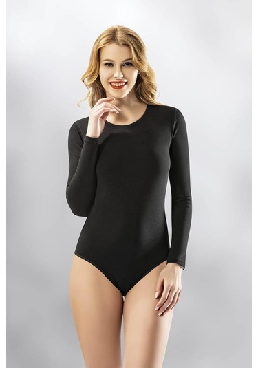 Kota Kadın Uzun Kollu Bisiklet Yaka Çıtçıtlı Body-6183