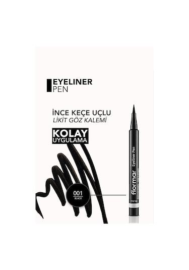 Flormar Eyeliner Pen Keçe Uçlu Likit Göz Kalemi 001 Black