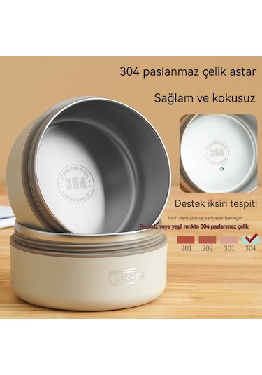 Oloey 304 Paslanmaz Çelik Yalıtımlı Üç Katmanlı Mühürlü Öğle Yemeği Kutusu