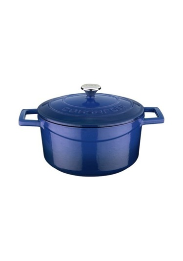 Lava Döküm Yuvarlak Tencere Çap 20 cm - Folk  Mavi