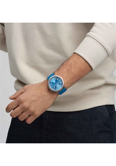 Swatch Sb07s115 Blue In The Works Erkek Kol Saati Metal