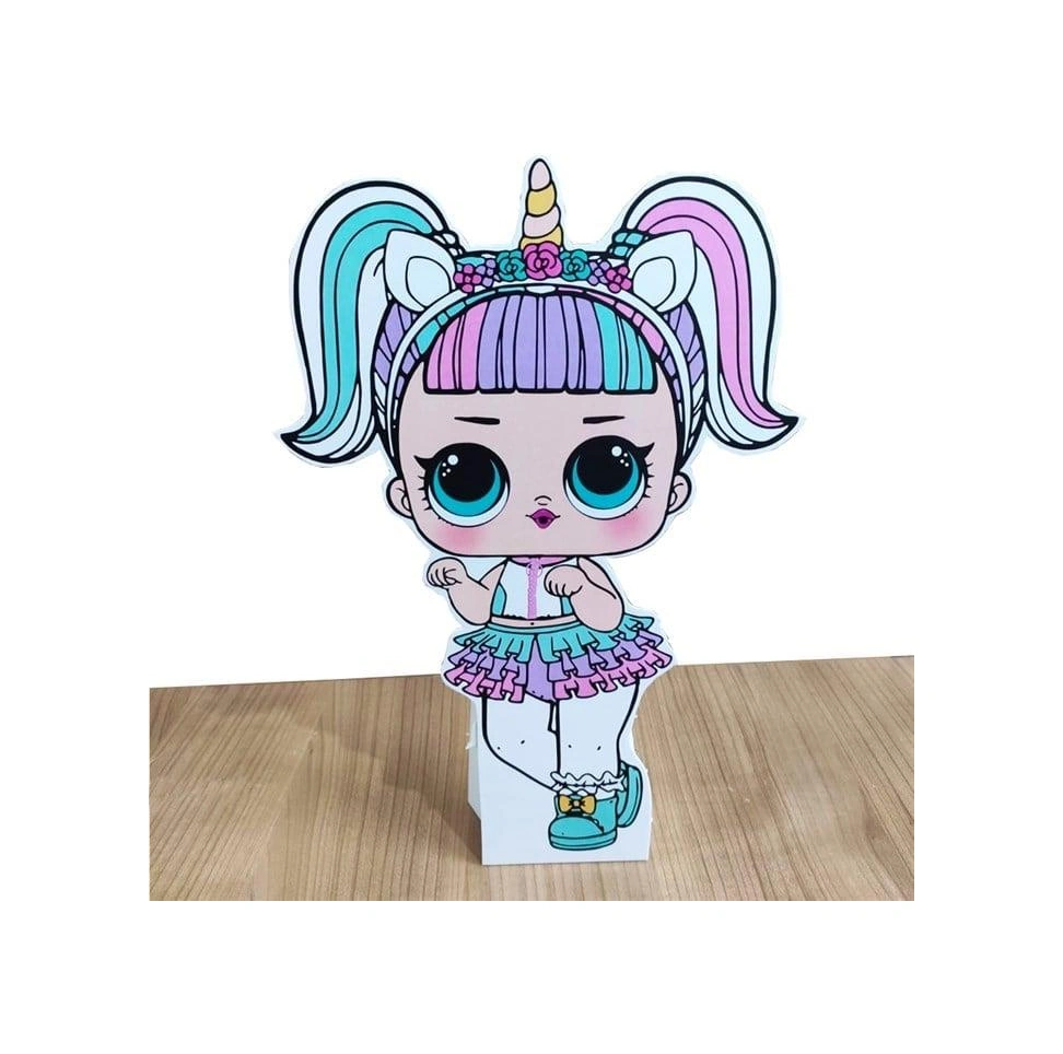 Ayaklı Pano Lol Bebek Unicorn Temalı 50x30 Cm Doğum Günü Masa Dekoru Oda Süsü Diğer