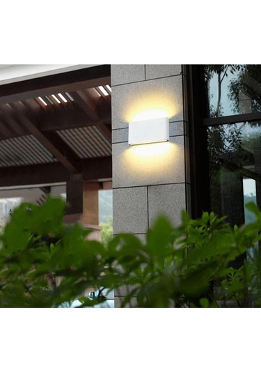 Suntek 3000k Suya Dayanıklı Led Yukarı Aşağı Duvar Lambası 12w Beyaz