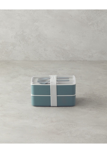 English Home Mezaluna Plastik 2 Katlı Lunch Box 720 Ml +720 Ml Yeşil Yeşil