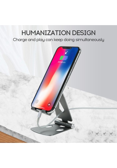 Monyee Çift Katlanır Alüminyum Telefon Desteği - Taşınabilir, Kaymaz Tabanlı, 270 Ayarlanabilir Z16 Modeli Kırmızı Diğer