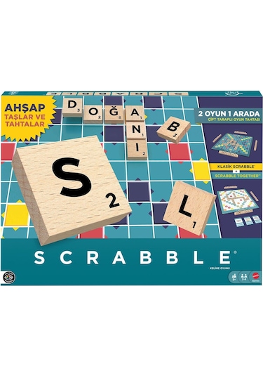 Jlj64 Scrabble Orijinal Ahşap İkisi Bir Arada Türkçe