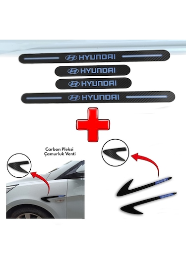 Hyundai I20 Uyumlu Carbon Kapı Eşiği + Carbon Çamurluk Venti (552309231)