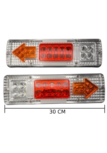 3 Tekerlekli Kasalı Arka Stop Lambası Takımı Ledli Uzun 30 Cm