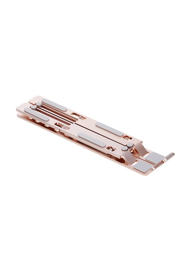 Fosenze 6 Kademeli Ayarlanabilir Portatif Laptop Standı - Alüminyum Gül Altını Renk, Ergonomik Soğutma Tasarımı