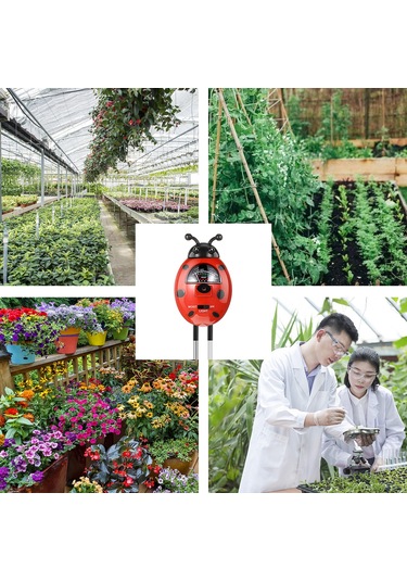 Yaleker Böcek Şekilli Toprak Test Cihazı - Nem, Asitlik Ph 3.5-8 Ölçer, Bitki Bakımı İçin, Pil Yok