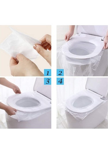 Periboia 10 Adet Biyobozulur Klozet Kapağı Poşeti Seyahat Tipi Ta Çok Renkli