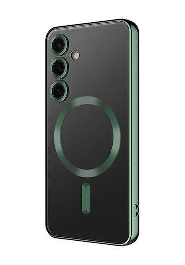 Adige Samsung Galaxy S24 Fe Uyumlu Kılıf Demre Magsafe Kamera Korumalı Yeşil