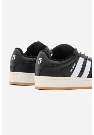 Termo Taban Yanı Şeritli Bağcıklı Kadın Siyah Beyaz Spor Ayakkabı Tbzer005 Siyah Beyaz