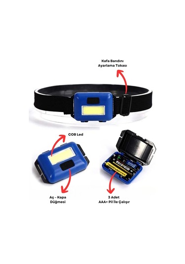 Gold Police 3W Çalışma ve Kafa Feneri Lambası Mavi