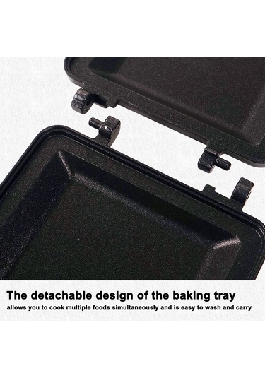 Açık Katlanır Kolu Muffin Sandviç Fırın Tepsisi Çok Y28609 Siyah