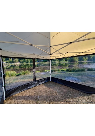 3x3 M 35 Mm Altıgen Sineklikli Gazebo Tente Beyaz
