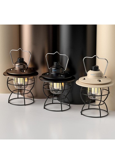 Suntek Led Kamp Feneri Piknik Acil Veranda Için Asılı Aydınlatma Siyah