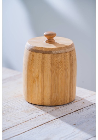 Bambu Kapaklı Kavanoz - 13 Cm Bambu