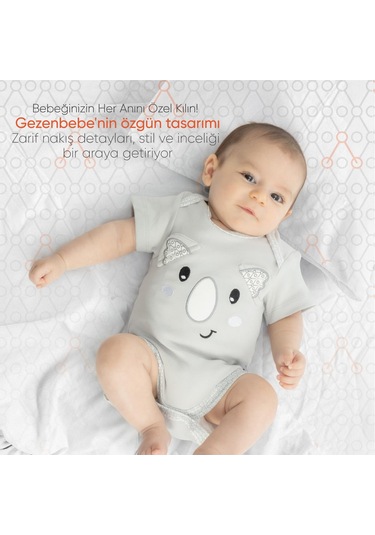 Gezenbebe Hero Bebekler İçin Nakışlı Kısa Kol Body 001
