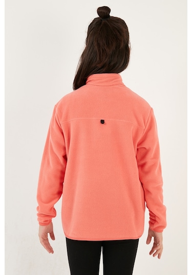 Lela Yumuşak Dokulu Fermuarlı Dik Yaka Şardonlu Kışlık Unisex Çocuk Polar 5905002 Somon