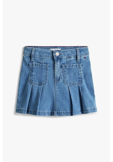 Kız Çocuk Denım Skırt Pleated Skirts Light Used