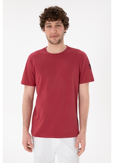 U.S. Polo Assn. Erkek Regular Fit Bisiklet Yaka Vişne Basic Tişört 50305985-VR223 U.S. Polo Assn. Erkek Regular Fit Bisiklet Yaka Vişne Basic Tişört 50305985-VR223