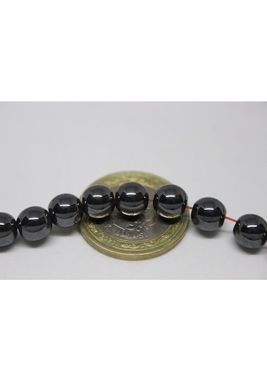 Hematit Taşı YARIM Dizi 8mm (18cm uzunluğundadır)